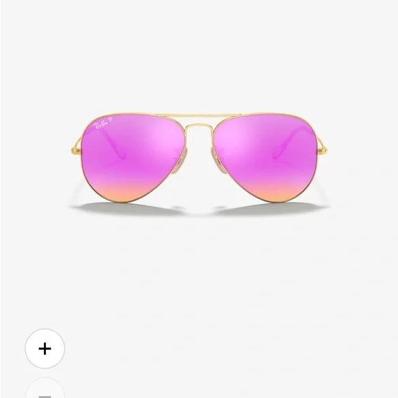Ray-Ban Pink Polarized Aviator Flash Lenses Gold Frame Sunglasses - Picture 5 of 9